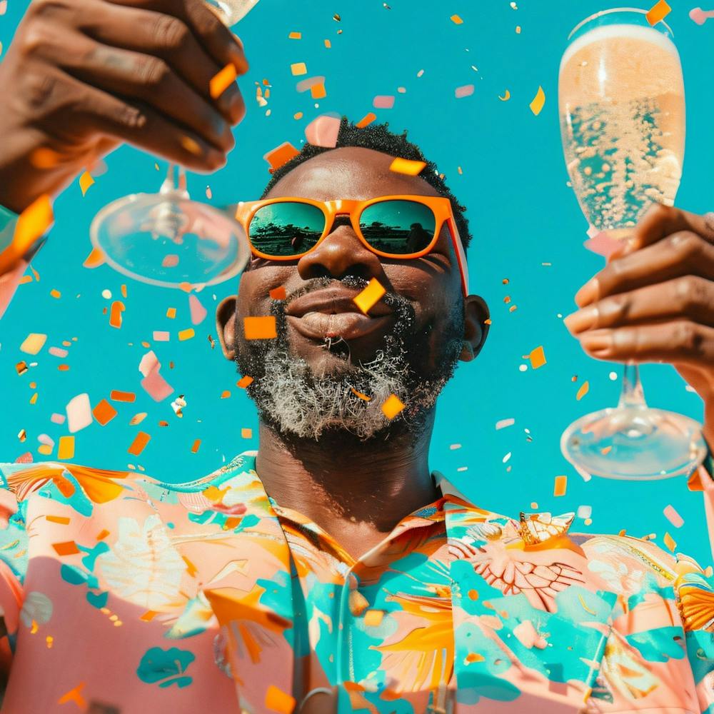 Man Toasting Champagne