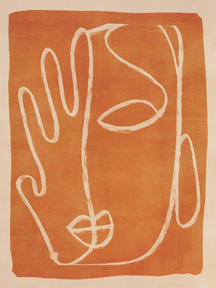 Abstract Face In Orange 2