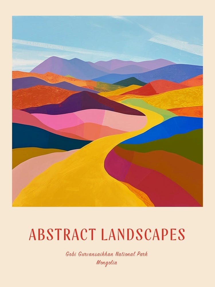 Colourful Abstract Gobi Gurvansaikhan National Park Mongolia 2 Poster