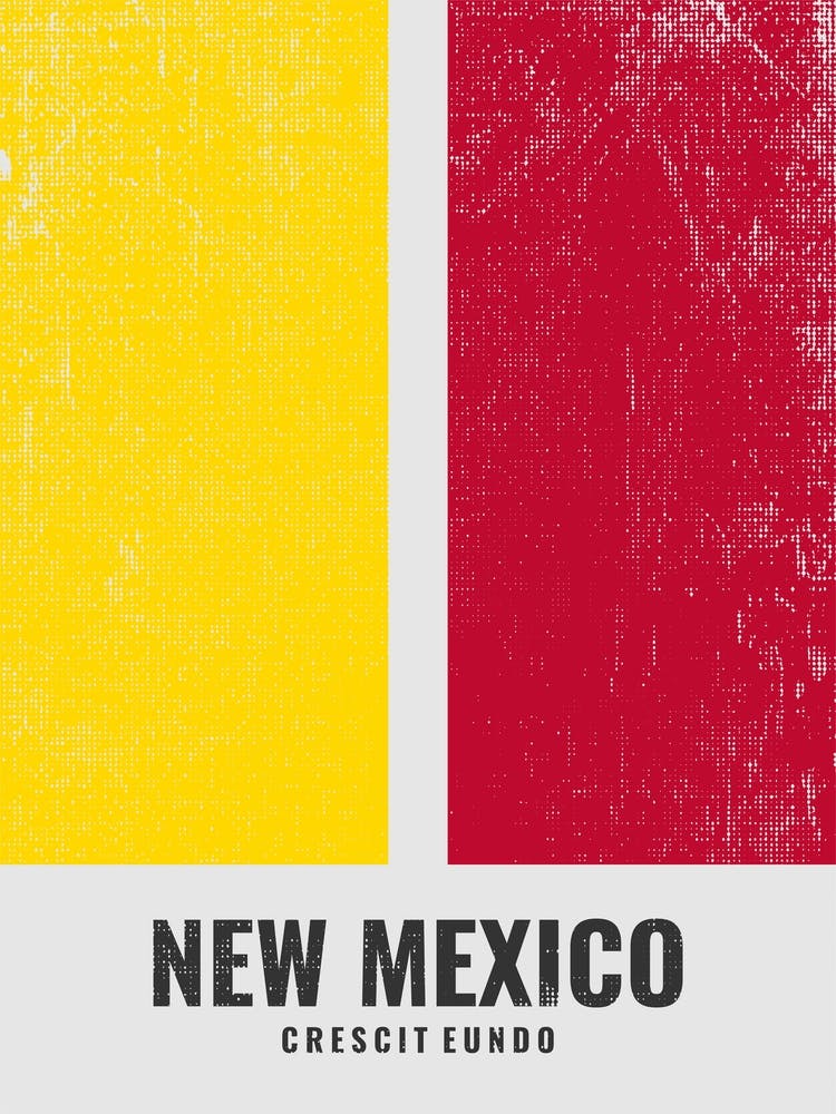 Vintage Minimalist New Mexico State Flag Colors With Motto
