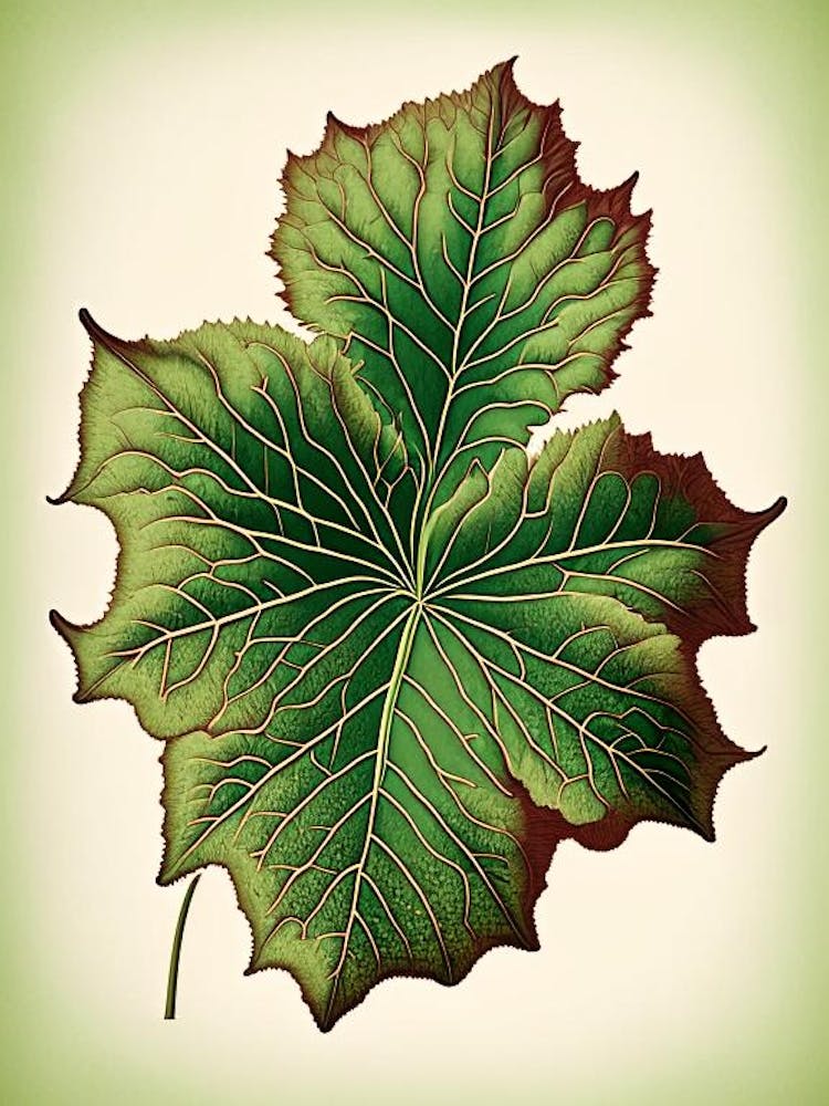 Malva Leaf Vintage Botanical 1