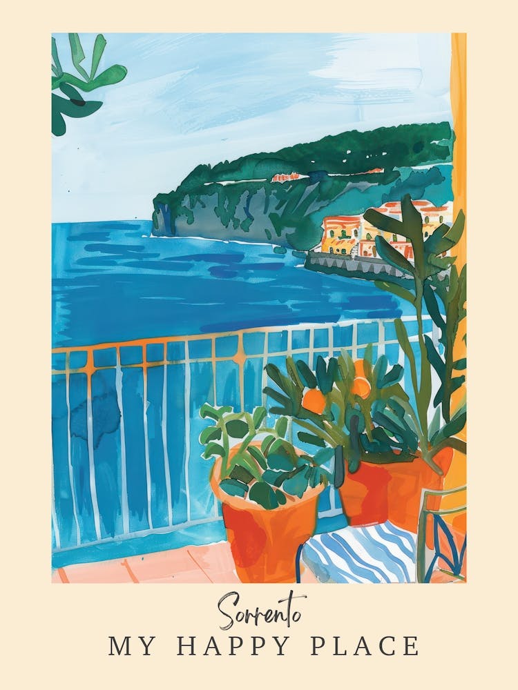 Mon endroit heureux Sorrento 2 Affiche de voyage
