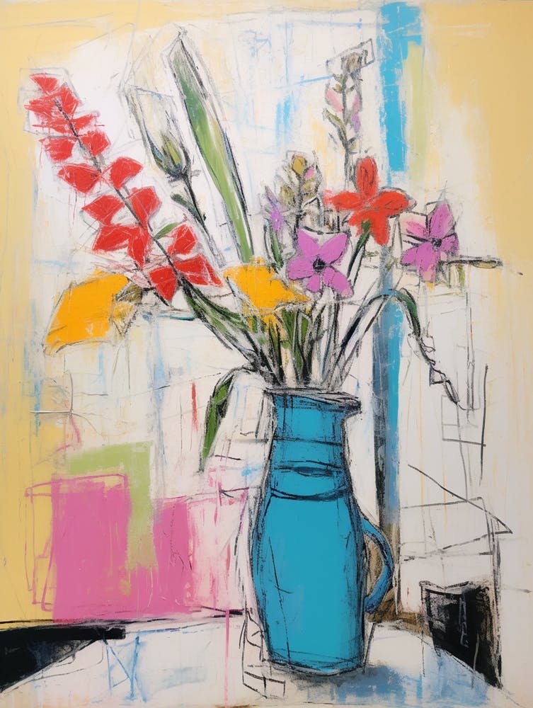 Flower Painting Fauvist Style Fuchsia 4