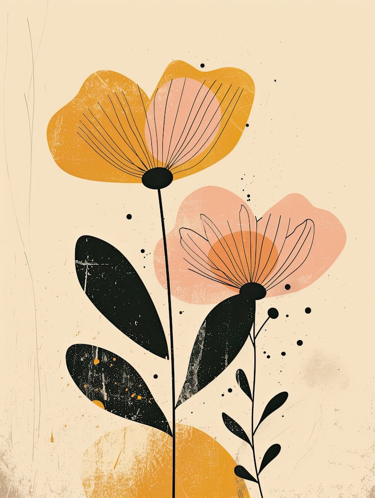 Flowers In A Vase Boho Minimalist Style