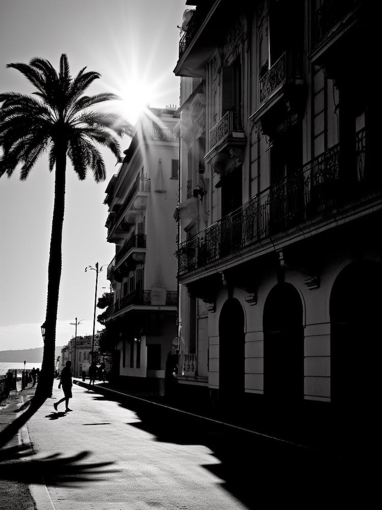 Nice, France, Photographie Noir et Blanc Méditerranéenne Argentique 2