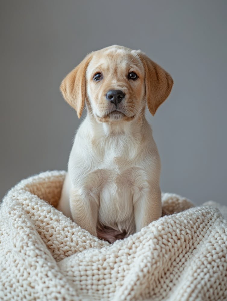 Labrador Retriever Puppy. Generated AI. 2