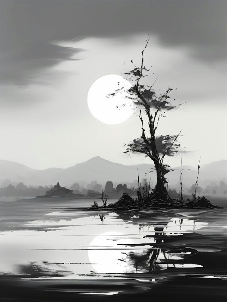 Tranquility Abstract Black And White 4