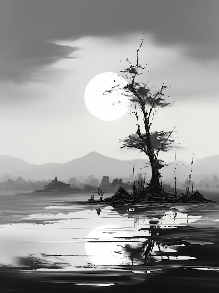 Tranquility Abstract Black And White 4