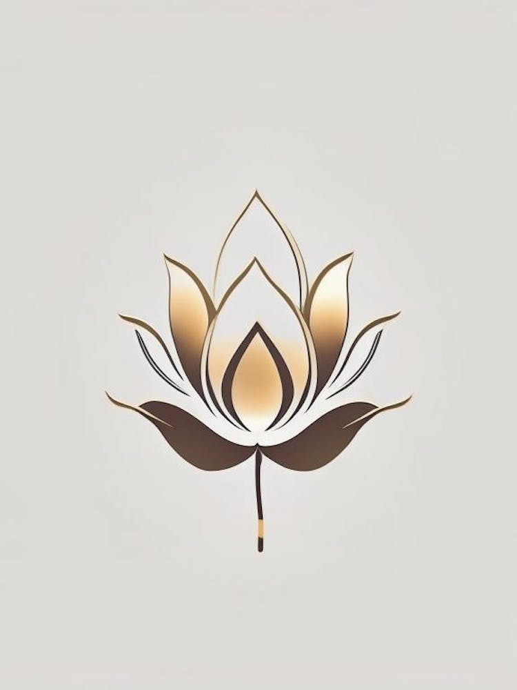 Lotus Flower, Buddhist Symbol Retro Minimal 4