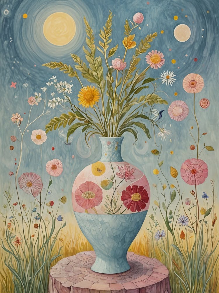 Whimsical Flowers In A Vase