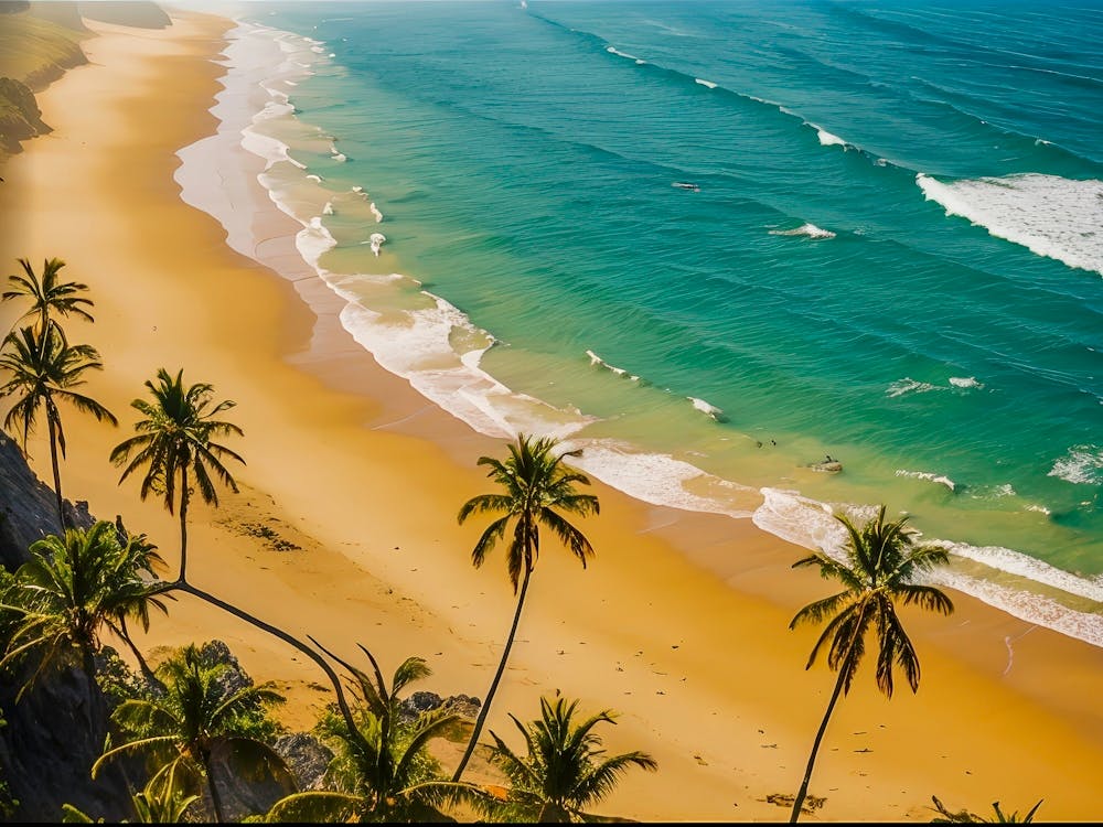 Beach With Palm Trees 1