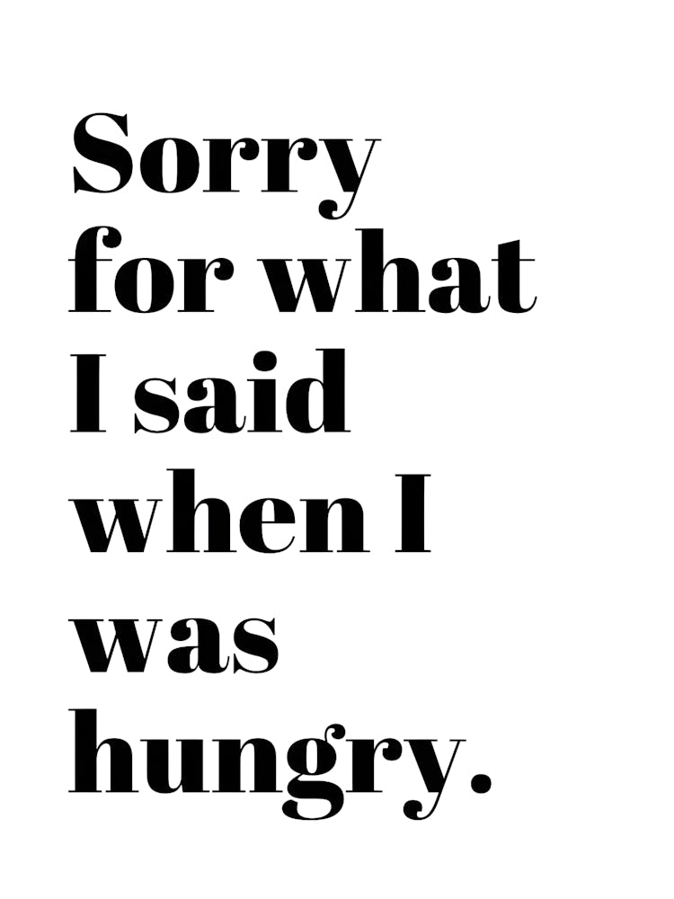 Sorry For What I Said When I Was Hungry