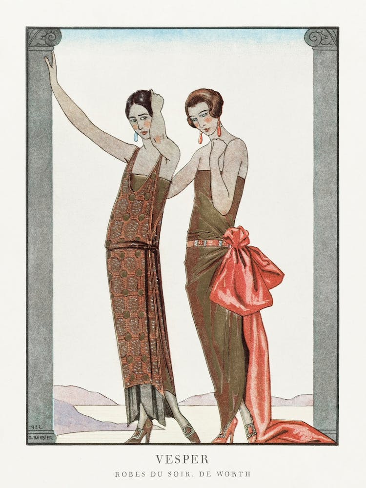 Vesper Robes Du Soir, De Worth From Gazette Du Bon Ton No, George Barbier