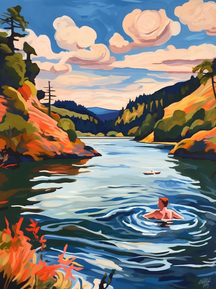 Wild Swimming At Loch Achray Scotland 4