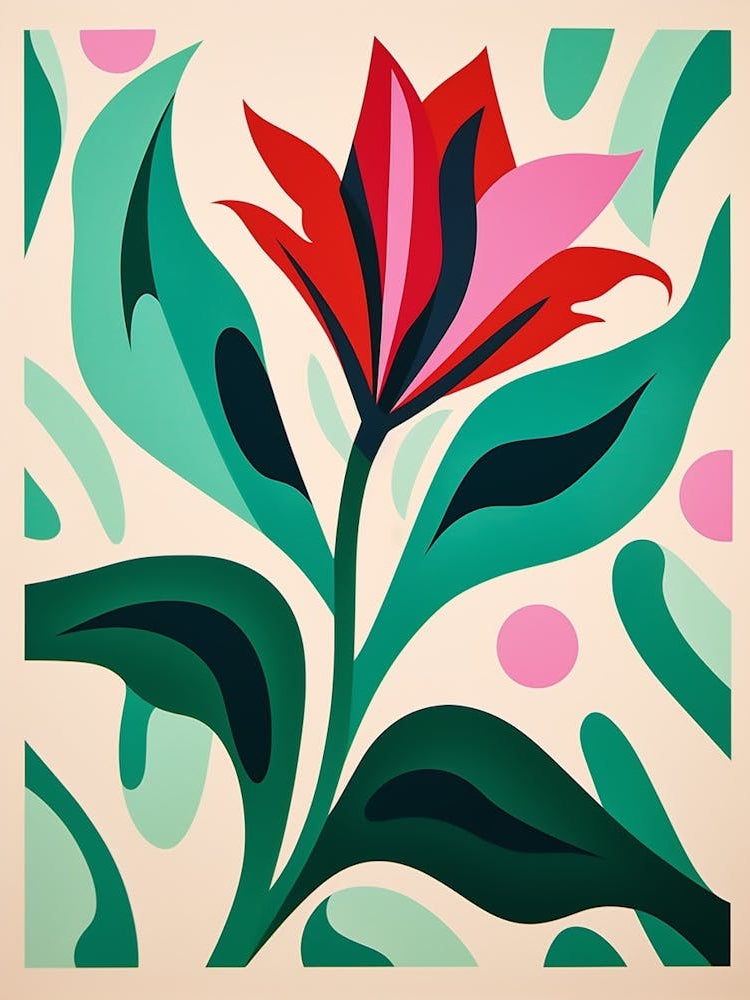 Cut Out Style Flower Art Gloriosa Lily 1