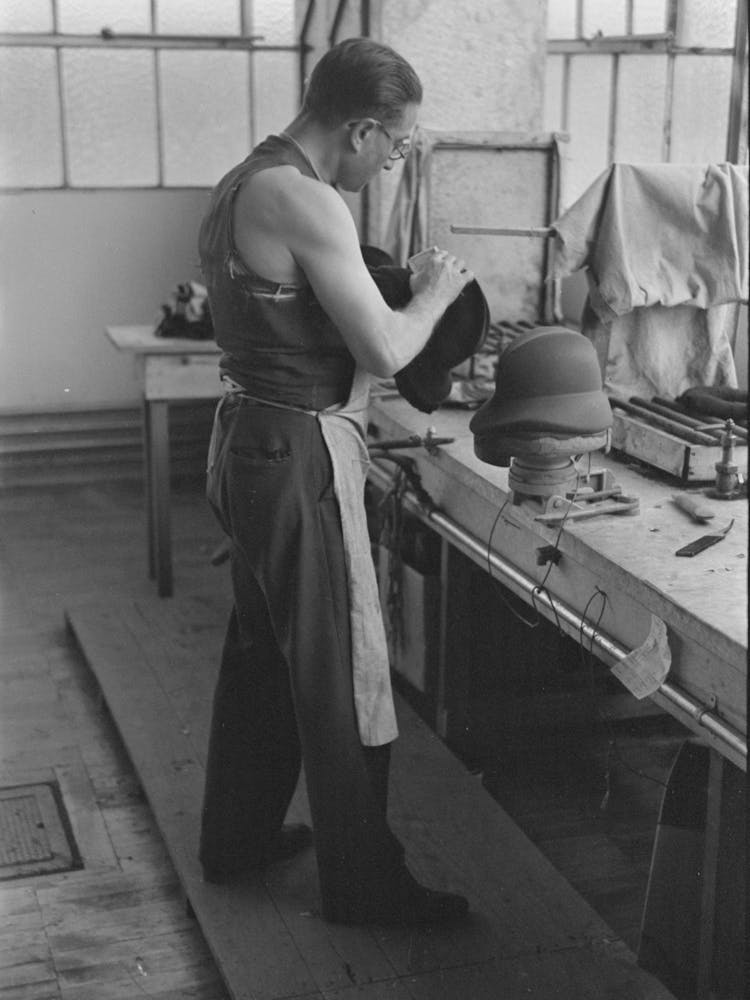 Molding Hats In The Millinery Department Of The Cooperative Garment Factory At Jersey Homesteads By Russell Lee