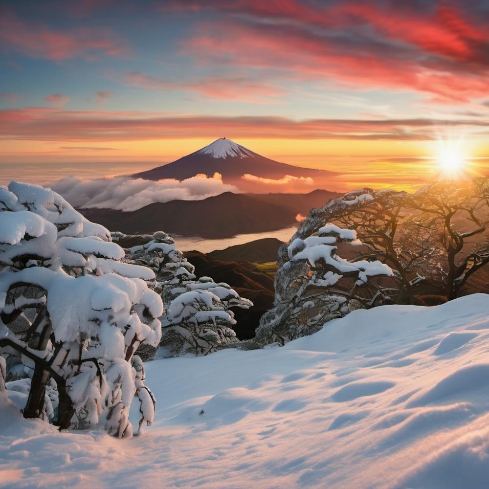 Sunrise Over Mount Fuji