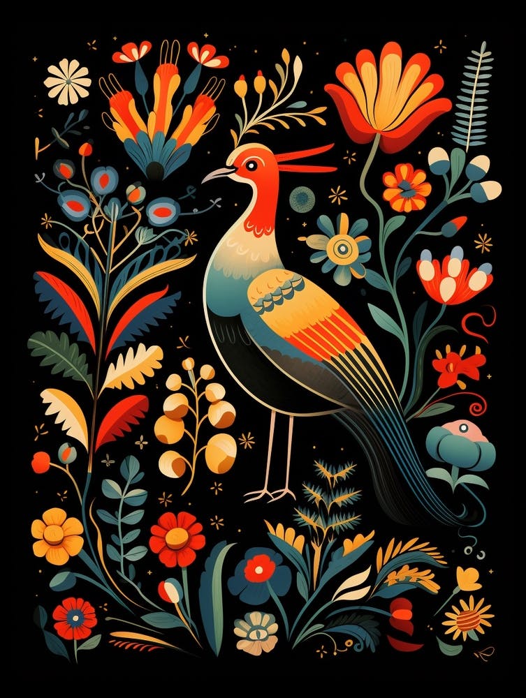 Folk Bird Illustration Lapwing 2