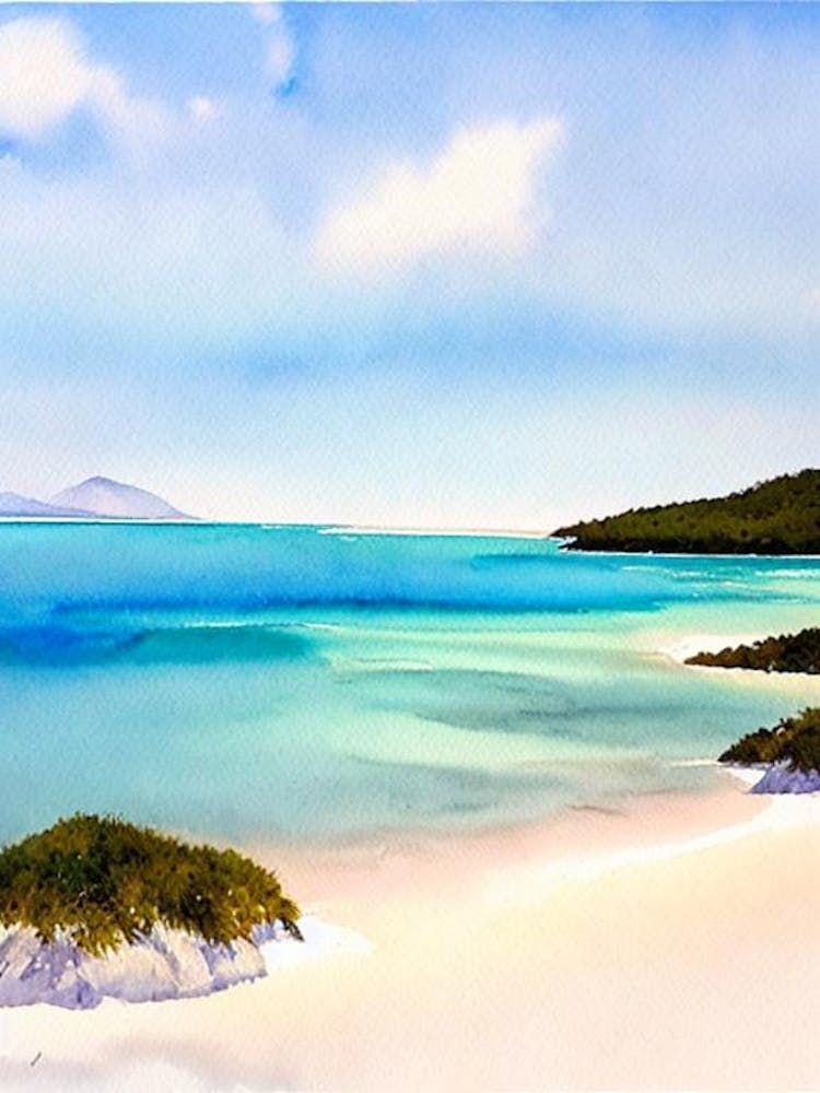 Whitehaven Beach 2, Australien Aquarell