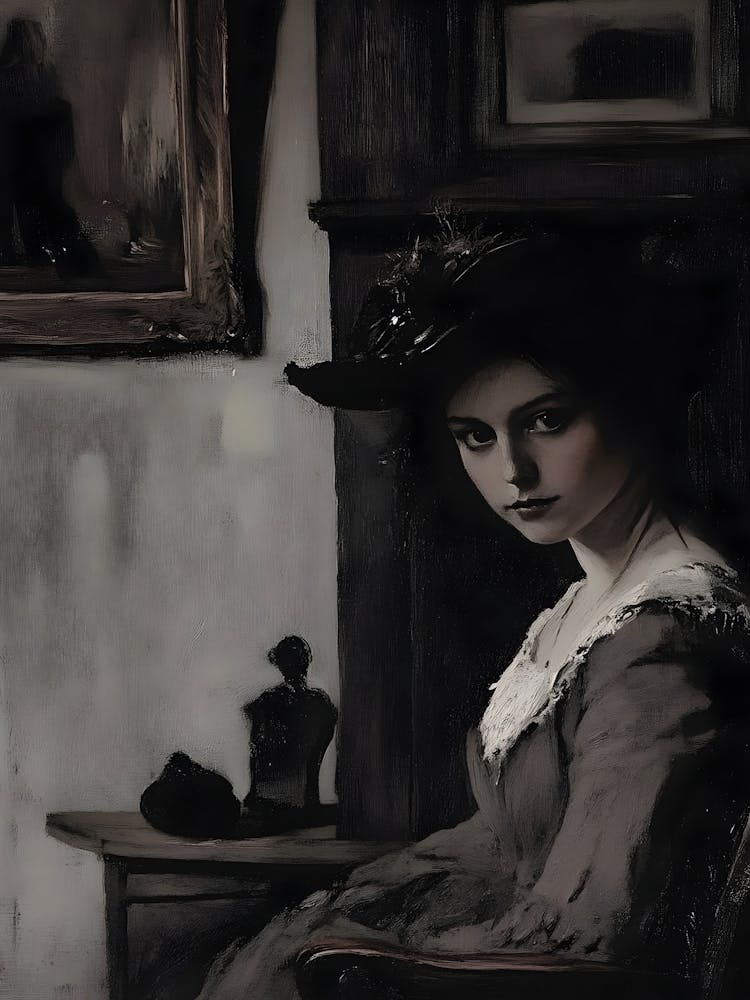 Dark Gothic Lady In A Hat