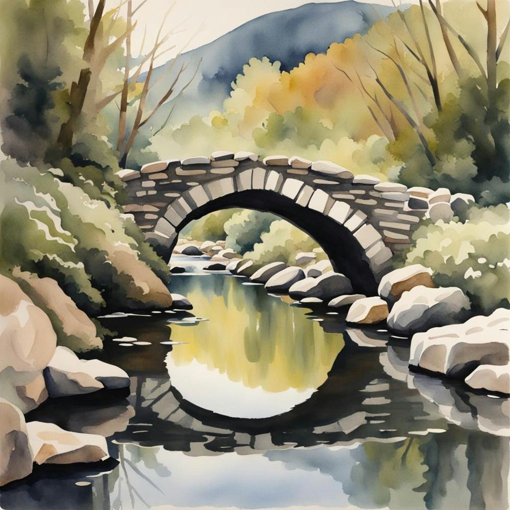 bridge over mountain stream