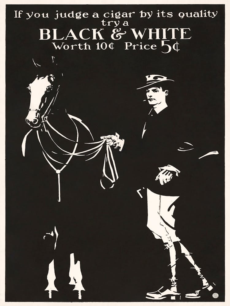 If You Judge A Cigar By Its Quality Try A Black & White, Edward Penfield