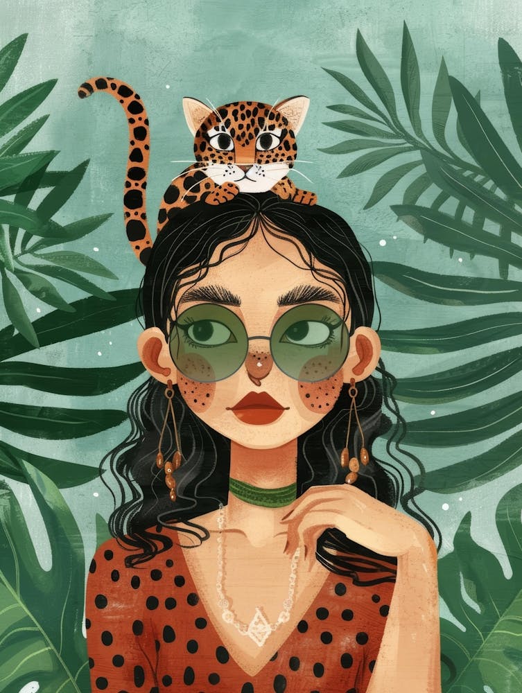 Girl With Leopard