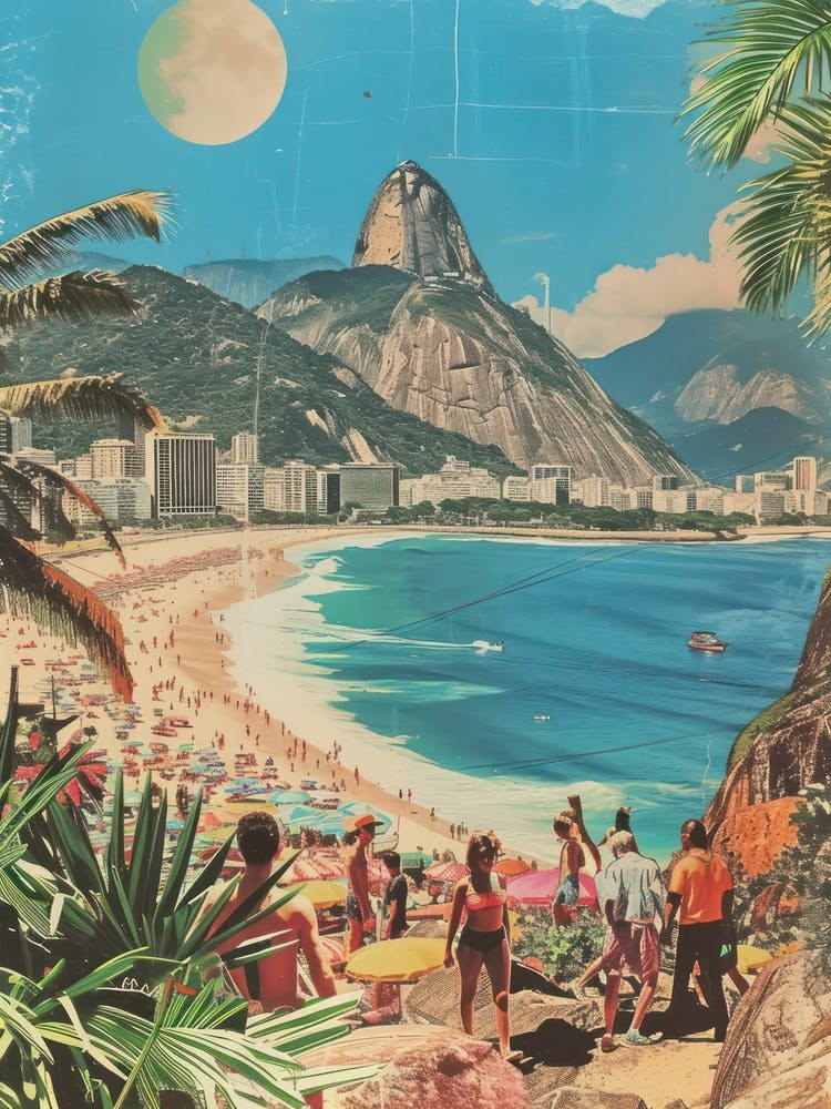 Rio De Janeiro Retro-Collage-Stil 1