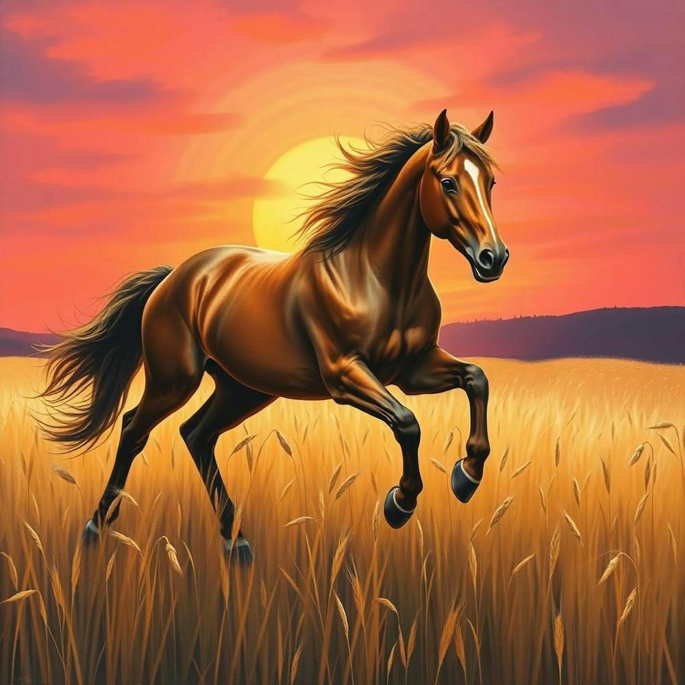 Horse Running At Sunset 5