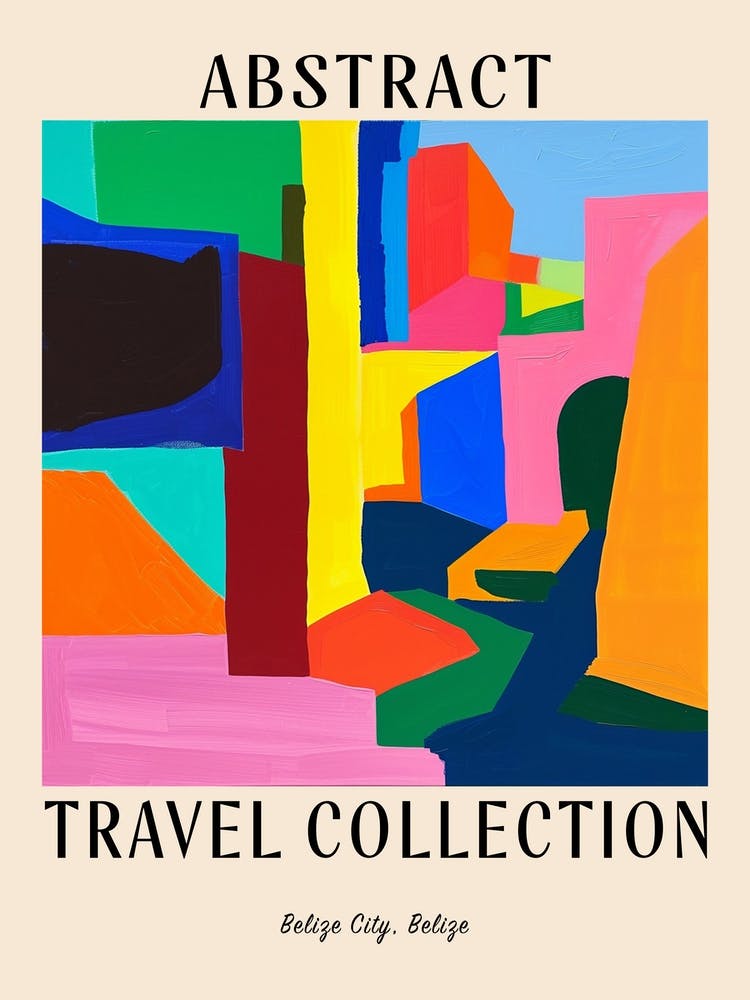 Abstract Travel Collection Poster Belize City Belize 5