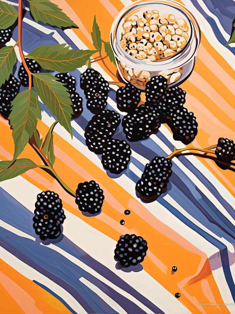 Elderberries Fruit Summer Illustration 1