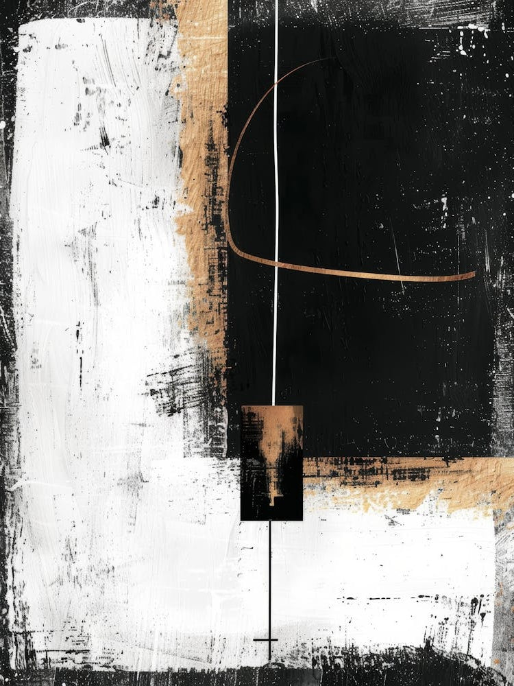 Abstract Black And White Painting 22