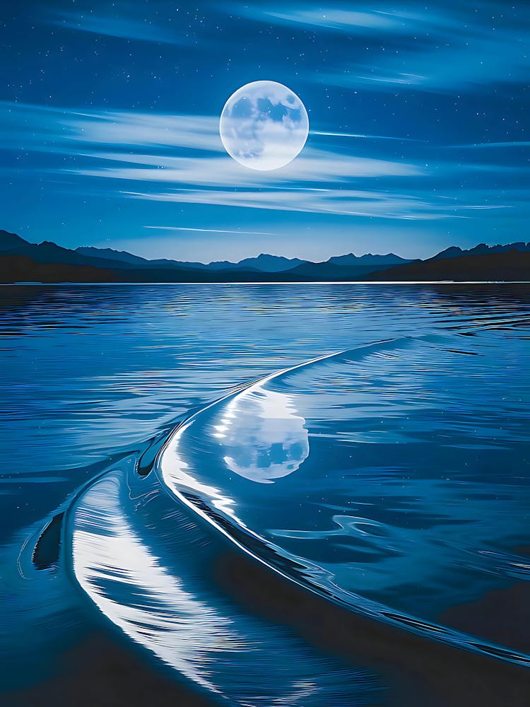 Moonlight Over Water Canvas Print