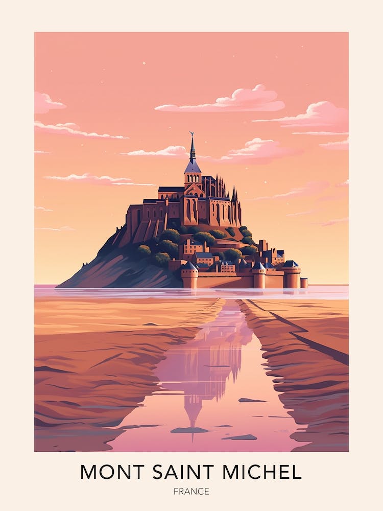 Mont Saint Michel France Travel Poster