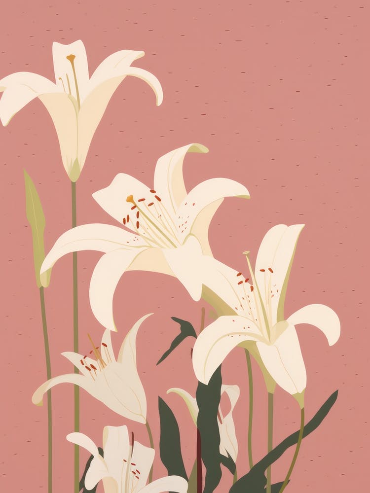 Lilies Flower Big Bold Illustration 3