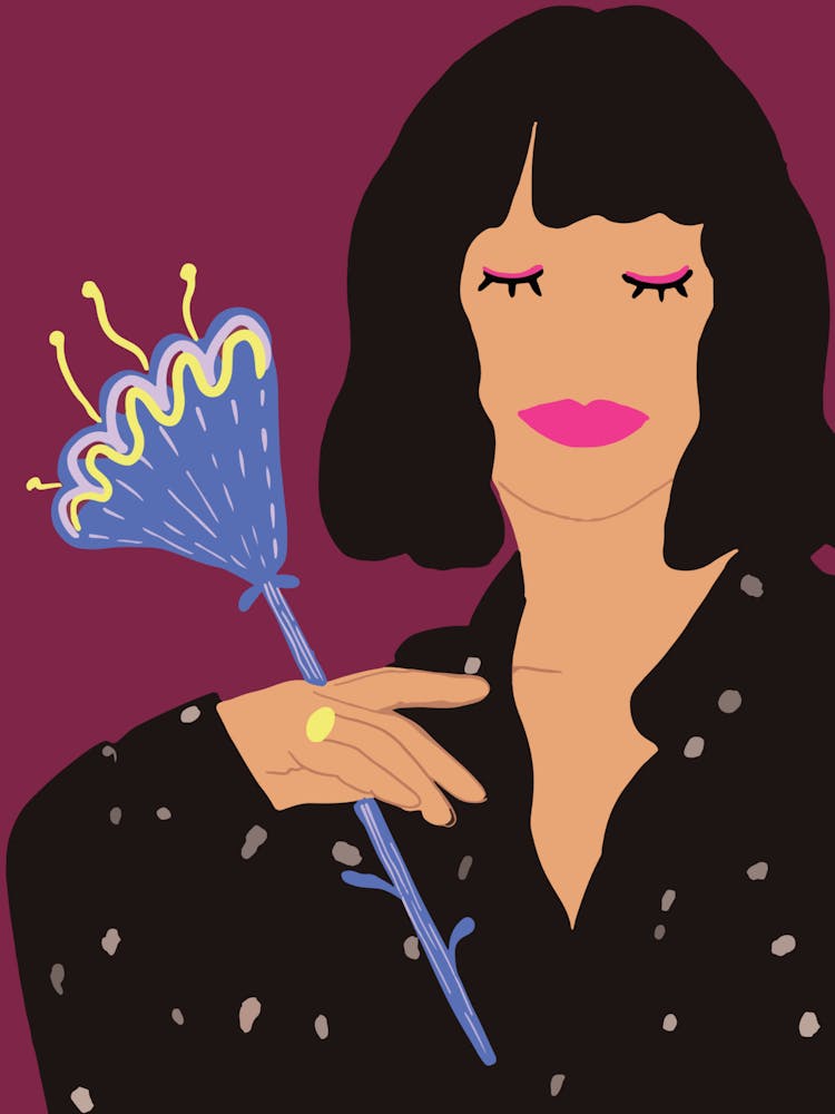 Woman Portrait Poster – Modern Minimal Wall Art with Flower Illustration