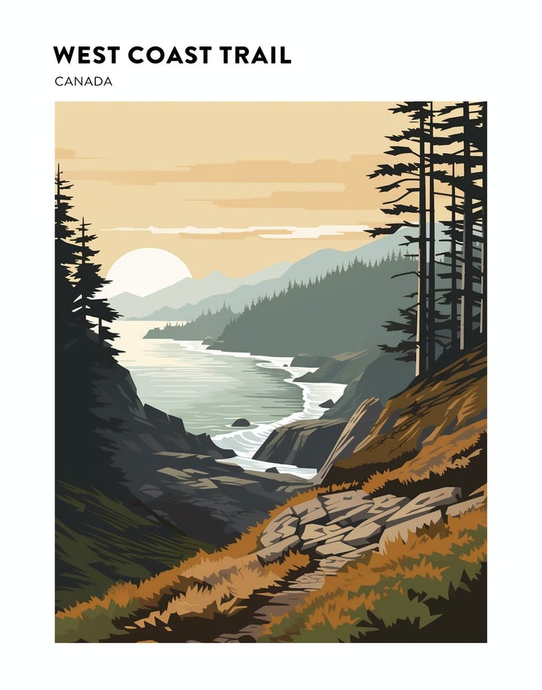 West Coast Trail Canada 3 Hiking Trail Landscape Poster