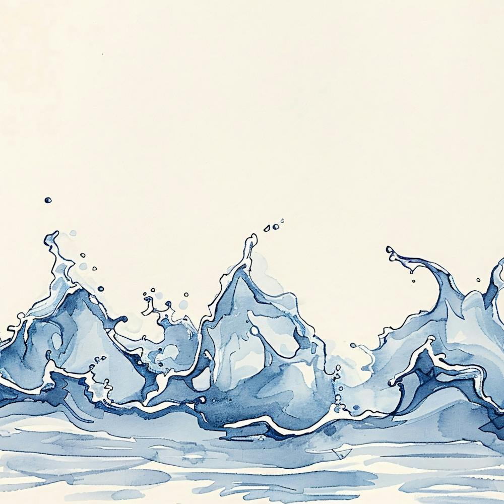 Watercolor Of Waves