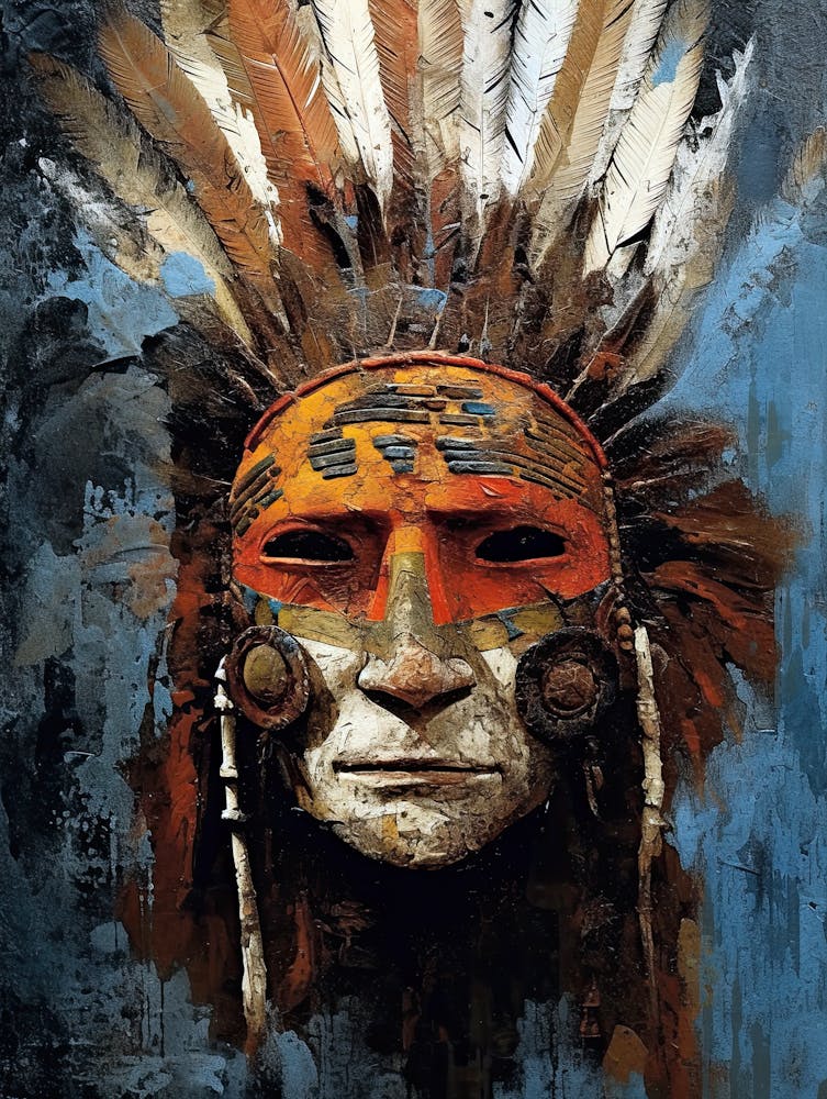 Potawatomi Portraits in Masks - Native Americans Series