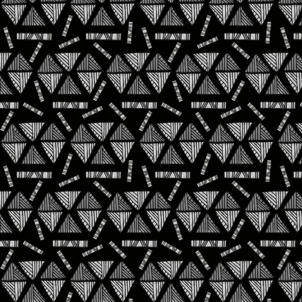 Tribal Triangles Shapes Gray Black