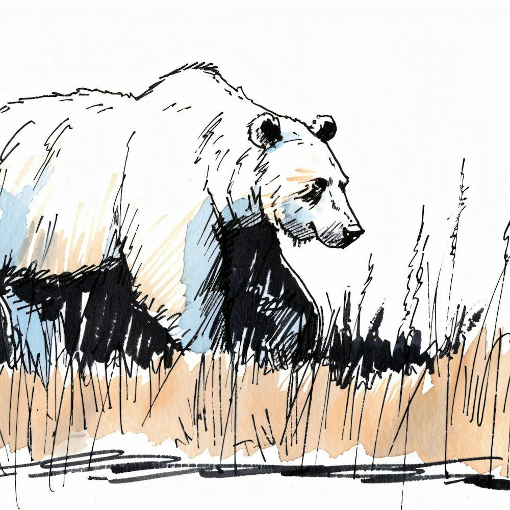 Editorial Art White Background Polar Bear