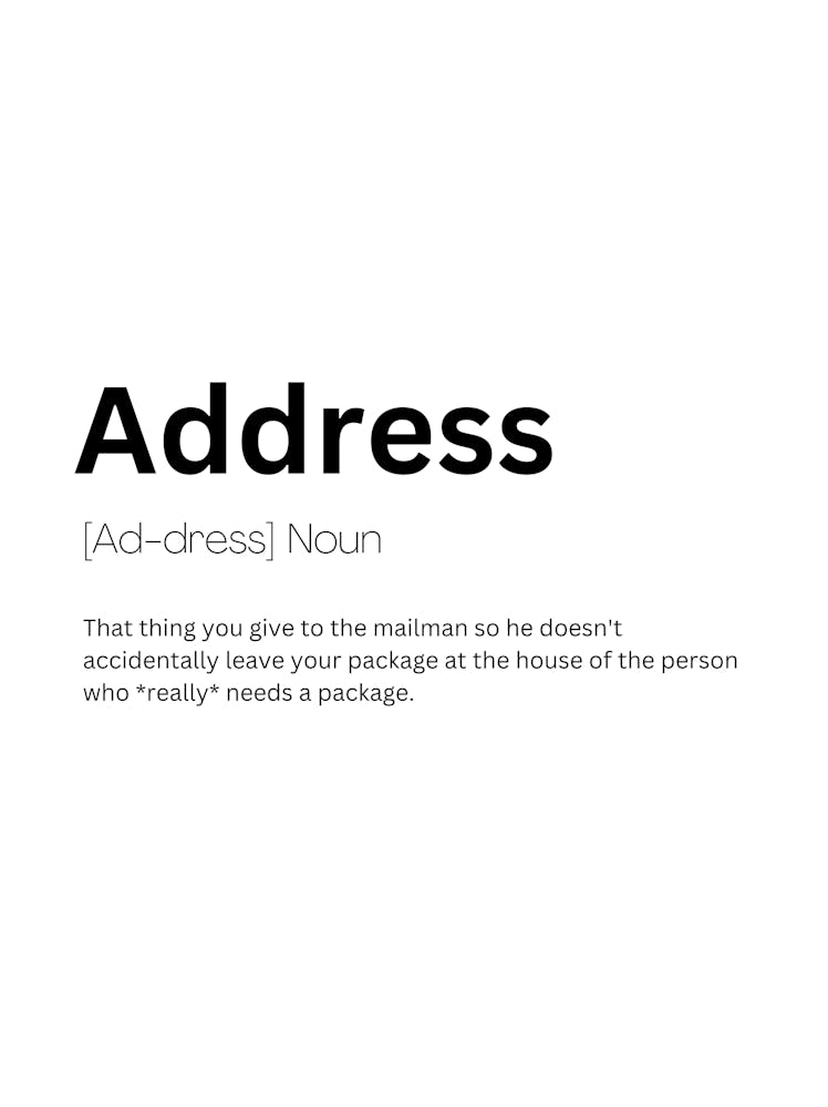 Address Definition Meaning 1