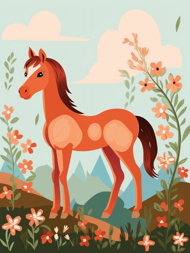 Baby Animal Illustration  Horse 2