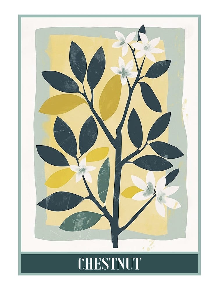 Chestnut Tree Flat Illustration 8 Poster