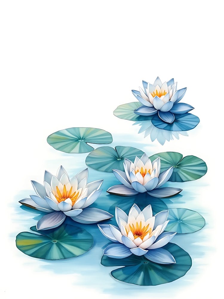 Delicate Blue Bloom Layers