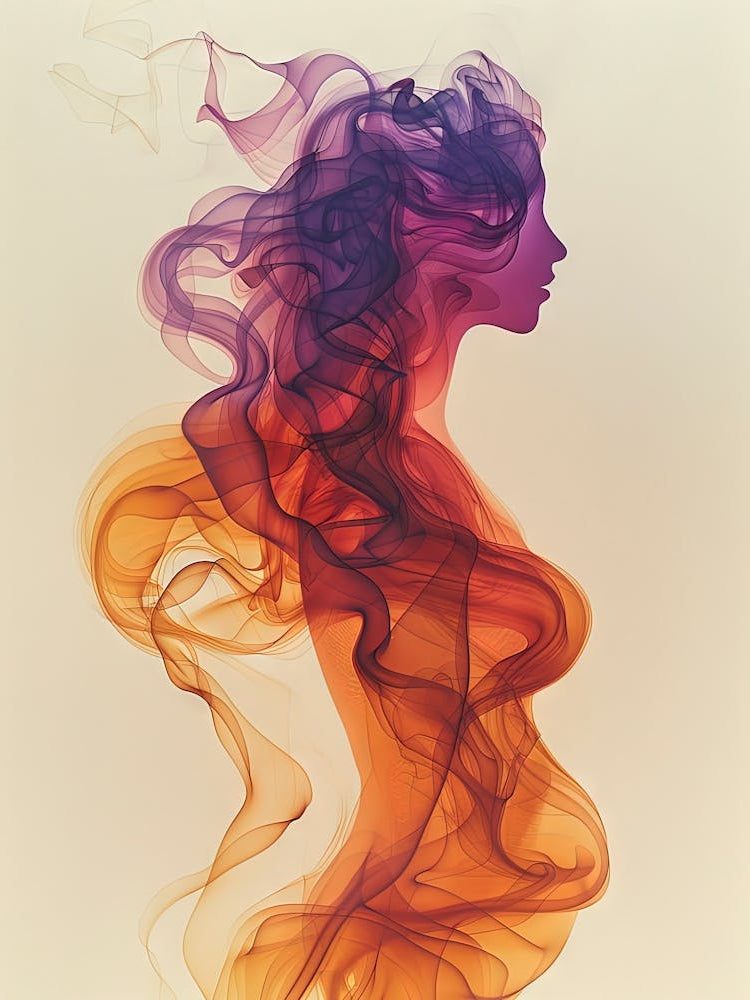 Abstract Woman In Smoke 2