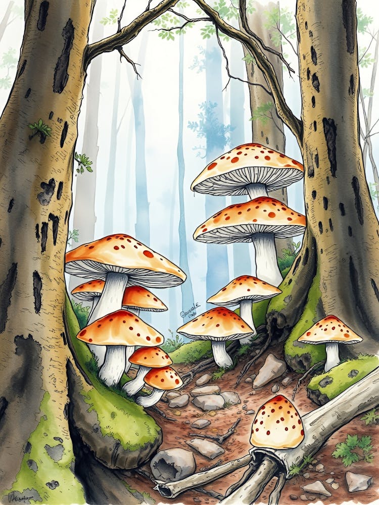 Mushrooms In The Forest 3