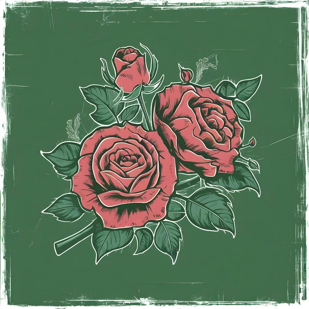 Rosen auf grünem Hintergrund