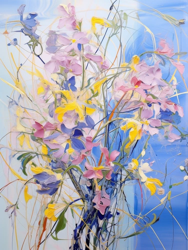 Abstract Flower Painting Lobelia 1