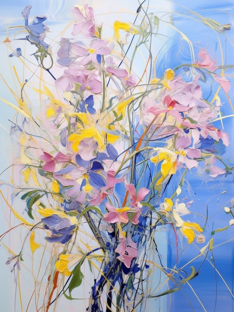 Abstract Flower Painting Lobelia 1